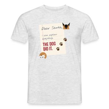 Lieber Weihnachtsmann, der Hund hat es geschafft, lustiger Weihnachtspullover - Männer T-Shirt - Grau meliert - Vorne - AI Model Male 178 dark (178cm)