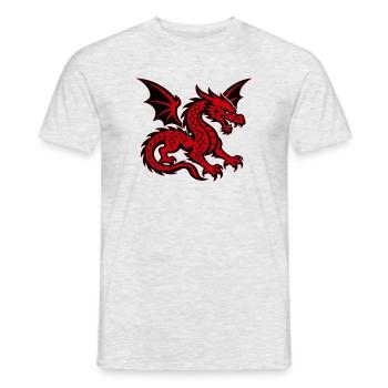 Roter Drache mit ausgebreiteten Flügeln - Männer T-Shirt - Grau meliert - Vorne - AI Model Male 178 dark (178cm)