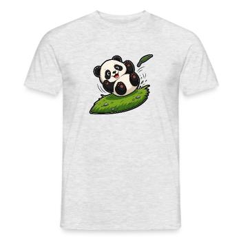 Kugel Panda Baby Rollen Hügel Comic Kinder T-Shirt - Männer T-Shirt - Grau meliert - Vorne - AI Model Male 178 dark (178cm)