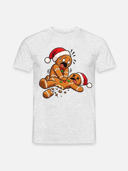 Lebkuchen Reanimation - Weihnachten - Männer T-Shirt - Grau meliert
