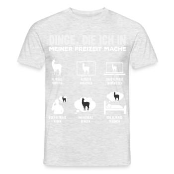 Lustiges Alpaka & Lama Motiv Geschenk - Männer T-Shirt - Grau meliert - Vorne - AI Model Male 178 dark (178cm)