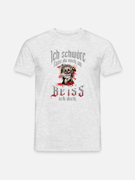 Beißender Hund Spruch - Männer T-Shirt - Grau meliert