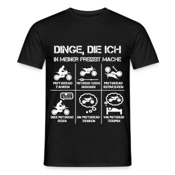 Freizeit - Motorradfahrer - Biker - Männer T-Shirt - Schwarz - Vorne - AI Model Male 178 light (178cm)