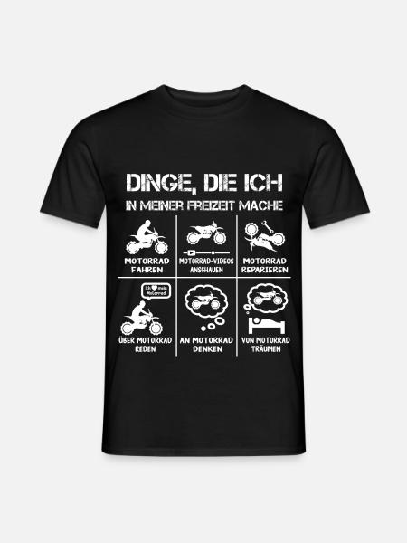 Freizeit - Motorradfahrer - Biker - Männer T-Shirt - Schwarz