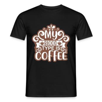 Meine Blutgruppe ist Kaffee Aufkleber - Männer T-Shirt - Schwarz - Vorne - AI Model Male 178 light (178cm)