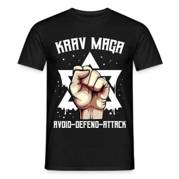 Krav Maga - Männer T-Shirt - Schwarz - Vorne - AI Model Male 178 light (178cm)