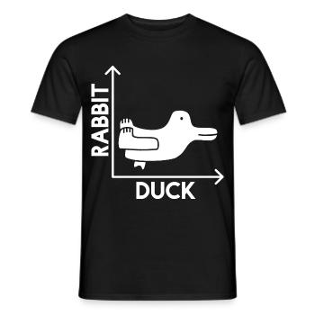 Ente Hase - X Y Achse Mathematik - Männer T-Shirt - Schwarz - Vorne - AI Model Male 178 light (178cm)