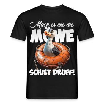 Naughty seagull #lovely toons - Men's T-Shirt - black - Front - AI Model Male 178 light (178cm)