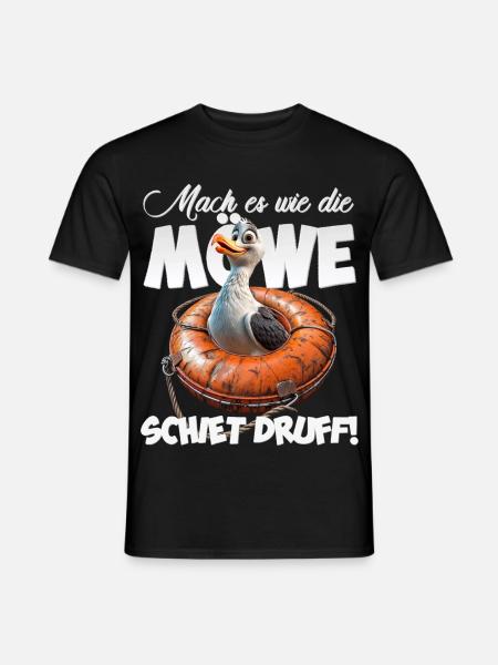 Freche Möwe #lovely toons - Männer T-Shirt - Schwarz