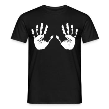 Geteilte Hände Silhouette - Männer T-Shirt - Schwarz - Vorne - AI Model Male 178 light (178cm)