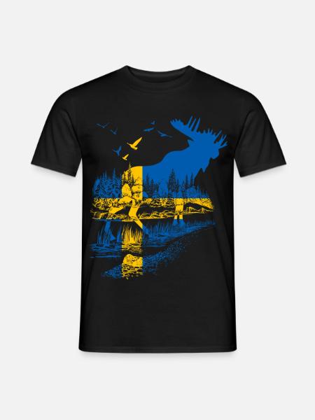 SWEDEN MOOSE - Men's T-Shirt - black