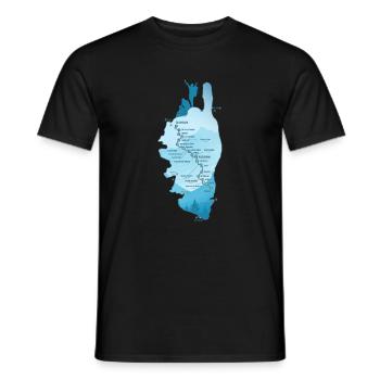 Wandern Korsika GR 20 Karte GR20 Korsika Wandern GR20 - Männer T-Shirt - Schwarz - Vorne - AI Model Male 178 light (178cm)