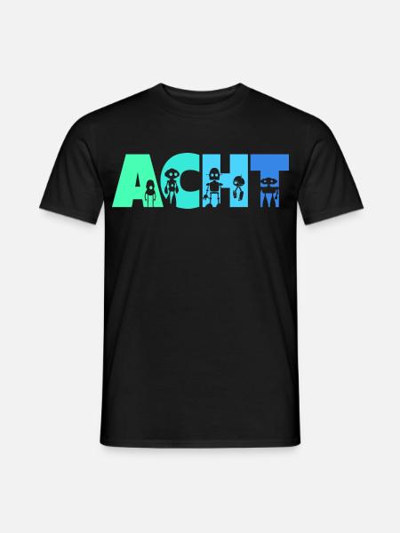 8. Geburtstag Robotik Technik 8 Jahre Roboter - Männer T-Shirt - Schwarz