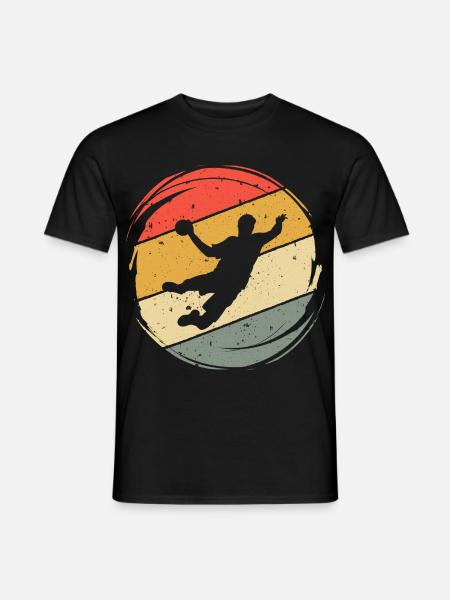 Handballspieler Handball Spieler Handballer Retro - Männer T-Shirt - Schwarz