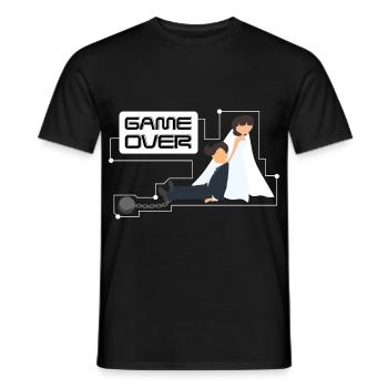 Game Over JGA - Braut und Bräutigam, weiß - Männer T-Shirt - Schwarz - Vorne - AI Model Male 178 light (178cm)