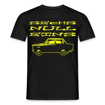 P601 Trabi 601 DDR Ost Oldtimer - Männer T-Shirt - Schwarz - Vorne - AI Model Male 178 light (178cm)