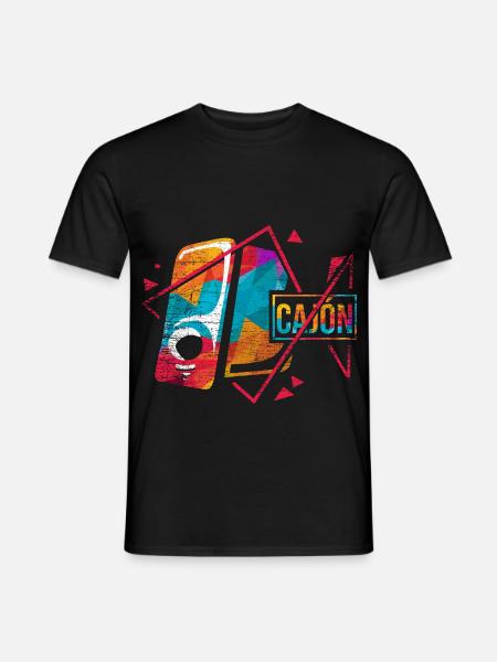 Grooviger Cajón Trommelrhythmus - Männer T-Shirt - Schwarz