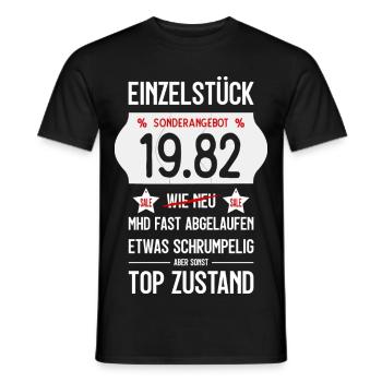 44. GEBURTSTAG 1982 EINZELSTÜCK PREISSCHILD - Männer T-Shirt - Schwarz - Vorne - AI Model Male 178 light (178cm)