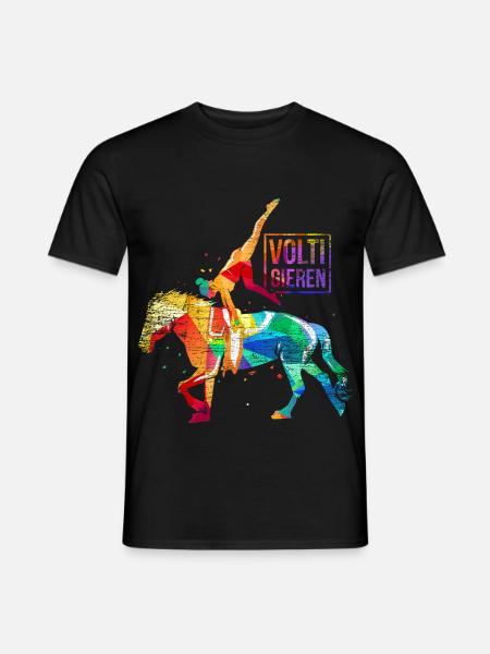 Waghalsige Voltigierturnerin Pferd - Männer T-Shirt - Schwarz