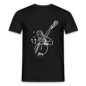 Samtiger Kontrabass Orchesterbühne - Männer T-Shirt - Schwarz - Vorne - AI Model Male 178 light (178cm)