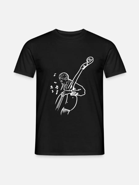 Samtiger Kontrabass Orchesterbühne - Männer T-Shirt - Schwarz