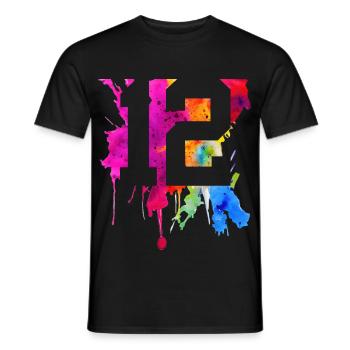 12 YEARS 12TH BIRTHDAY - Men's T-Shirt - black - Front - AI Model Male 178 light (178cm)