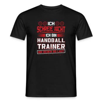 Hallen Sport Trainer Handballverein Handball - Männer T-Shirt - Schwarz - Vorne - AI Model Male 178 light (178cm)