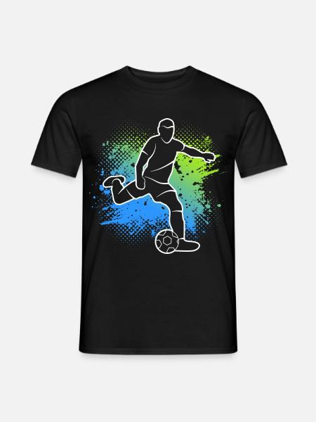 Fußballer Jungen Fußball Spieler Fußballspieler - Männer T-Shirt - Schwarz