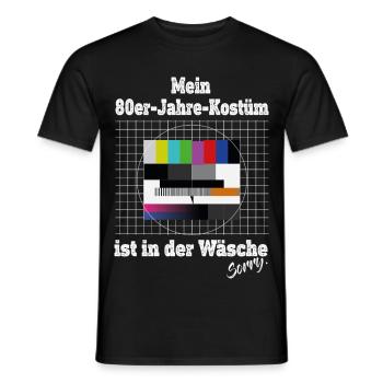 Testbild 80er Jahre Kostüm Ist In Der Wäsche Retro - Männer T-Shirt - Schwarz - Vorne - AI Model Male 178 light (178cm)