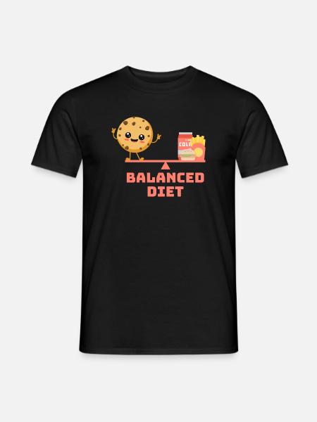 balanced cookie fastfood Diet - Men's T-Shirt - black
