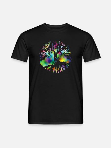 tree of life colorful - Männer T-Shirt - Schwarz