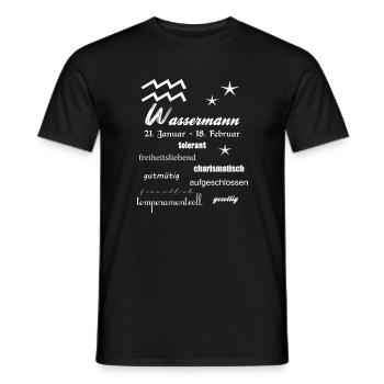 Wassermann Sternzeichen - Männer T-Shirt - Schwarz - Vorne - AI Model Male 178 light (178cm)