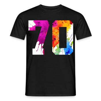 NUMMER 70 JAHRE ALT 70. GEBURTSTAG - Männer T-Shirt - Schwarz - Vorne - AI Model Male 178 light (178cm)