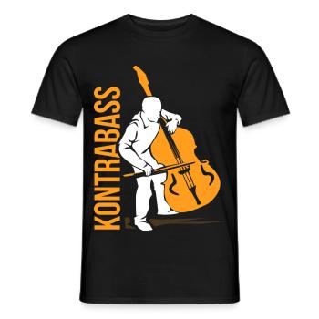 Schwingender Kontrabass Orchesterprobe - Männer T-Shirt - Schwarz - Vorne - AI Model Male 178 light (178cm)