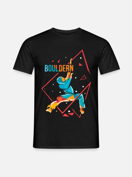 Geschmeidiger Boulderer Überhang - Männer T-Shirt - Schwarz