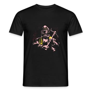Mutiger Feuerwehrmann Löscheinsatz - Männer T-Shirt - Schwarz - Vorne - AI Model Male 178 light (178cm)