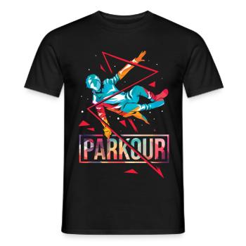 Furchtloser Parkour Stadtakrobat - Männer T-Shirt - Schwarz - Vorne - AI Model Male 178 light (178cm)