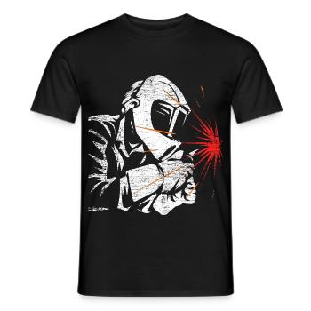 Hitzefester Schweißer Schweißnaht - Männer T-Shirt - Schwarz - Vorne - AI Model Male 178 light (178cm)