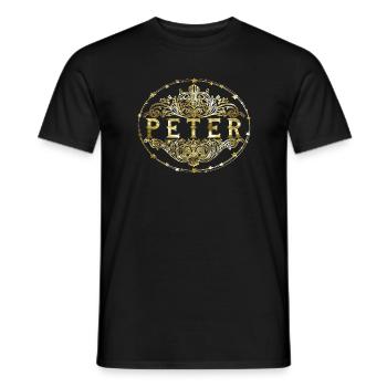 Peter - Männer T-Shirt - Schwarz - Vorne - AI Model Male 178 light (178cm)