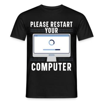 Fragen Sie mich über Informationstechnologie - Männer T-Shirt - Schwarz - Vorne - AI Model Male 178 light (178cm)