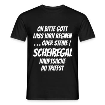 Oh bitte Gott lass Hirn regnen o Steine scheißegal - Männer T-Shirt - Schwarz - Vorne - AI Model Male 178 light (178cm)