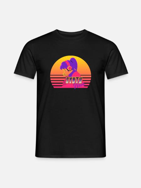 Synthwave Girl - Men's T-Shirt - black