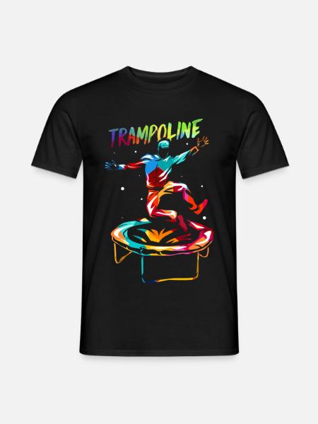 Schwungvolle Trampolin Gymnastin - Männer T-Shirt - Schwarz