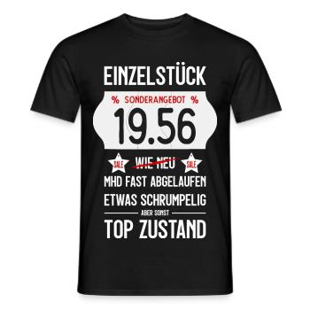 70. GEBURTSTAG 1956 EINZELSTÜCK PREISSCHILD - Männer T-Shirt - Schwarz - Vorne - AI Model Male 178 light (178cm)