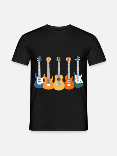 Gitarren - Männer T-Shirt - Schwarz