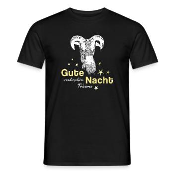 Schaf Schafbock gute Nacht - Männer T-Shirt - Schwarz - Vorne - AI Model Male 178 light (178cm)