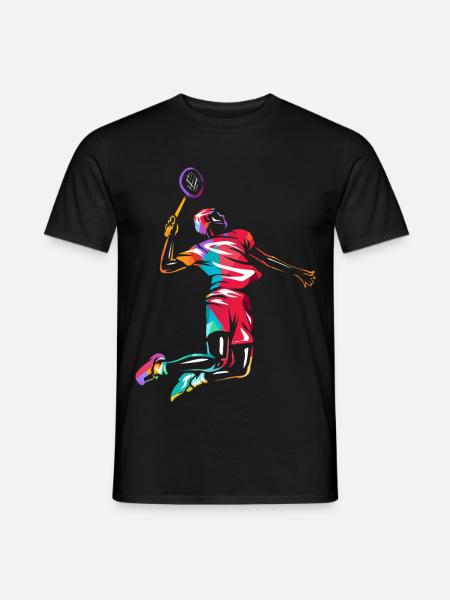 Federflinke Badminton Spielerin - Männer T-Shirt - Schwarz