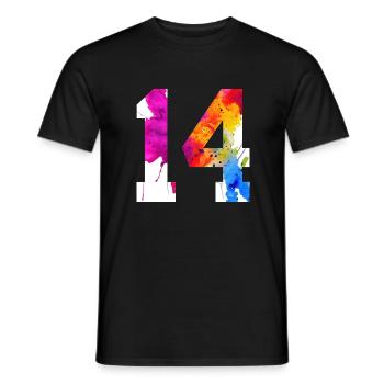 NUMBER 14 YEARS OLD 14TH BIRTHDAY - Men's T-Shirt - black - Front - AI Model Male 178 light (178cm)