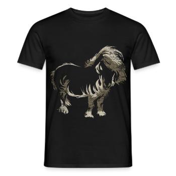 Knuddeliges Shetlandpony Ponyhof - Männer T-Shirt - Schwarz - Vorne - AI Model Male 178 light (178cm)