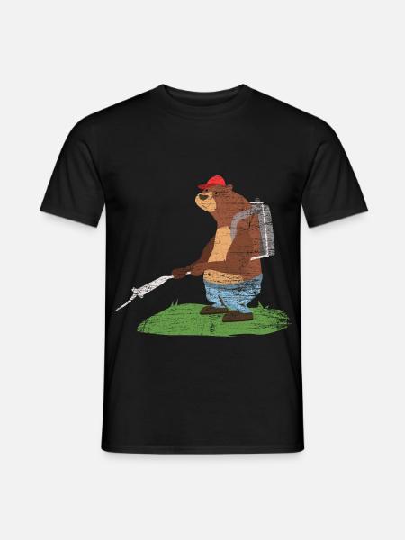 Wackerer Kammerjägerbär Ungezieferjagd - Männer T-Shirt - Schwarz